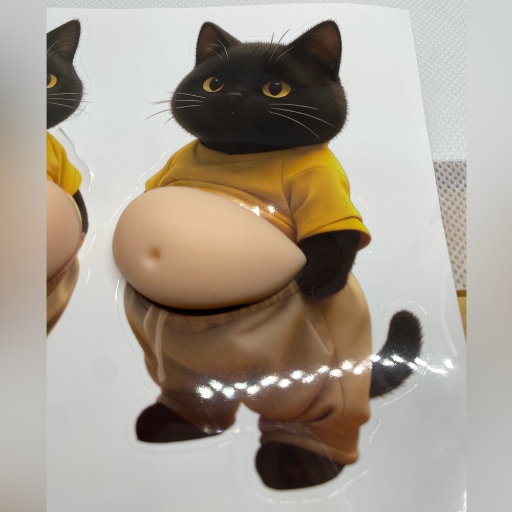 Pudgy Belly Kitty 3D Fidget Sticker Set - Help for stress & anxiety, ADHD NWOT - Picture 2 of 4